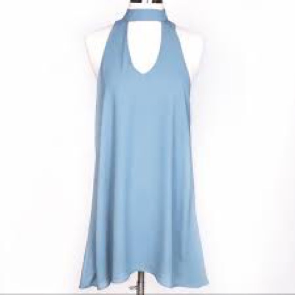 Lulus Dresses & Skirts - LuLu’s Choker Dress Sky Blue MED NWWT